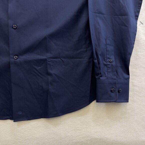 Donald Donahue Trim Fit Dress Shirt Mens 16 36/37 Navy Blue TRTDS888000 NWT $155 - Picture 8 of 16